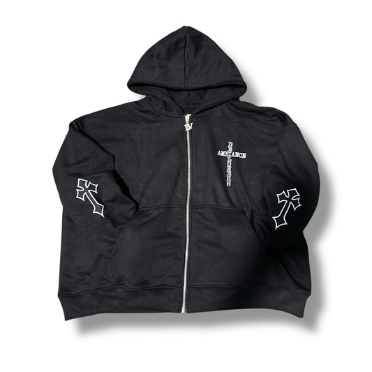 Loner Cross Zip-up (Black)